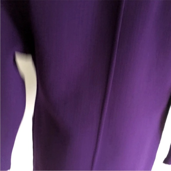 St. John Hand Sewn Coat Wool Blend Sz P Purple Patch Pockets - Picture 9 of 13